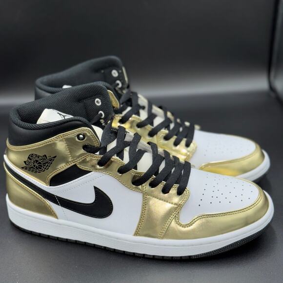 Jordan 1 Mid Metallic Gold Black White main image 4